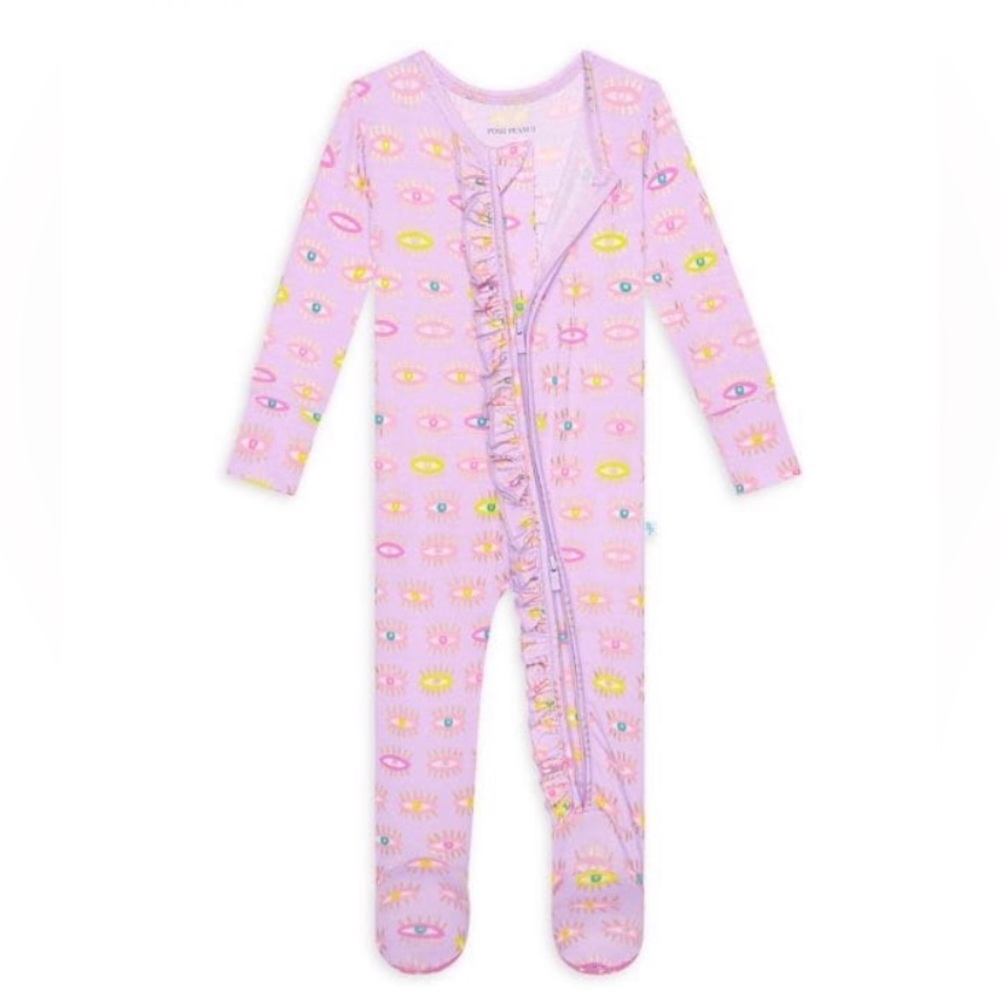 Posh Peanut Baby Girl's Cleo Ruffled Footie